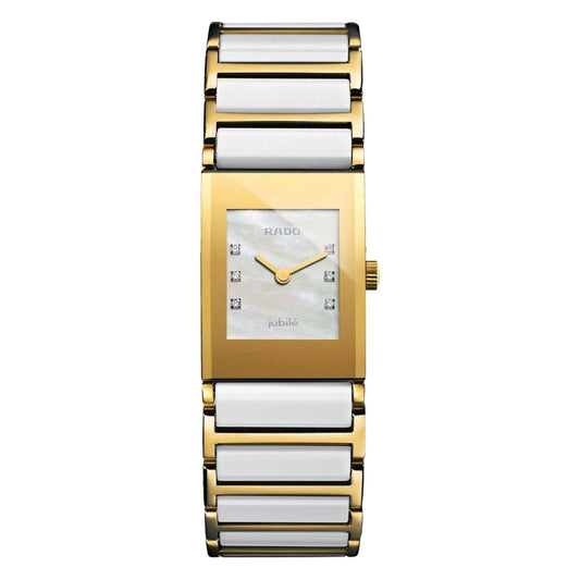 Two-Tone Stainless Steel Square Bracelet Watch