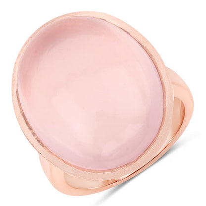 Sterling Silver 14K Rose Gold Plated Rose Quartz Ring