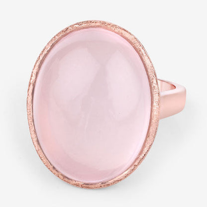 Sterling Silver 14K Rose Gold Plated Rose Quartz Ring