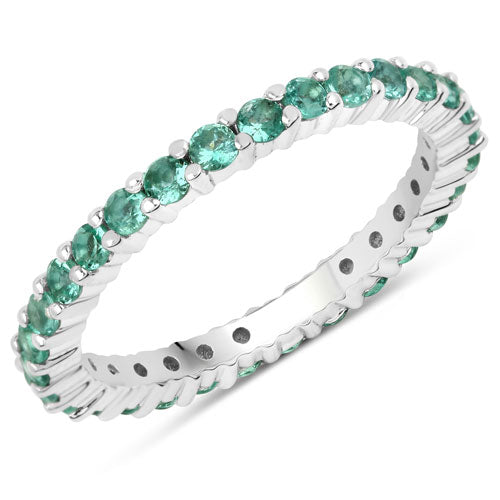 14K White Gold Zambian Emerald Ring