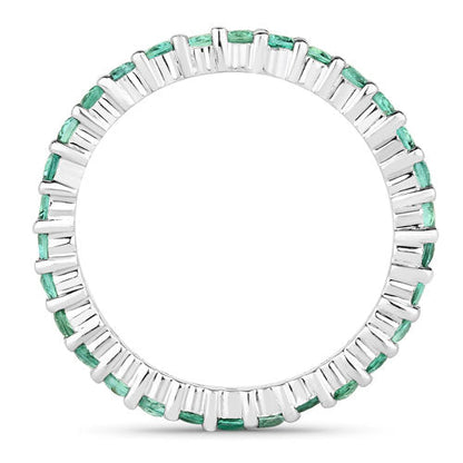 14K White Gold Zambian Emerald Ring