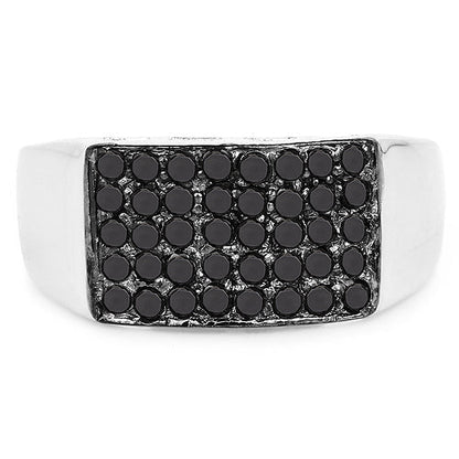 0.43 Carat Genuine Black Diamond .925 Sterling Silver Ring
