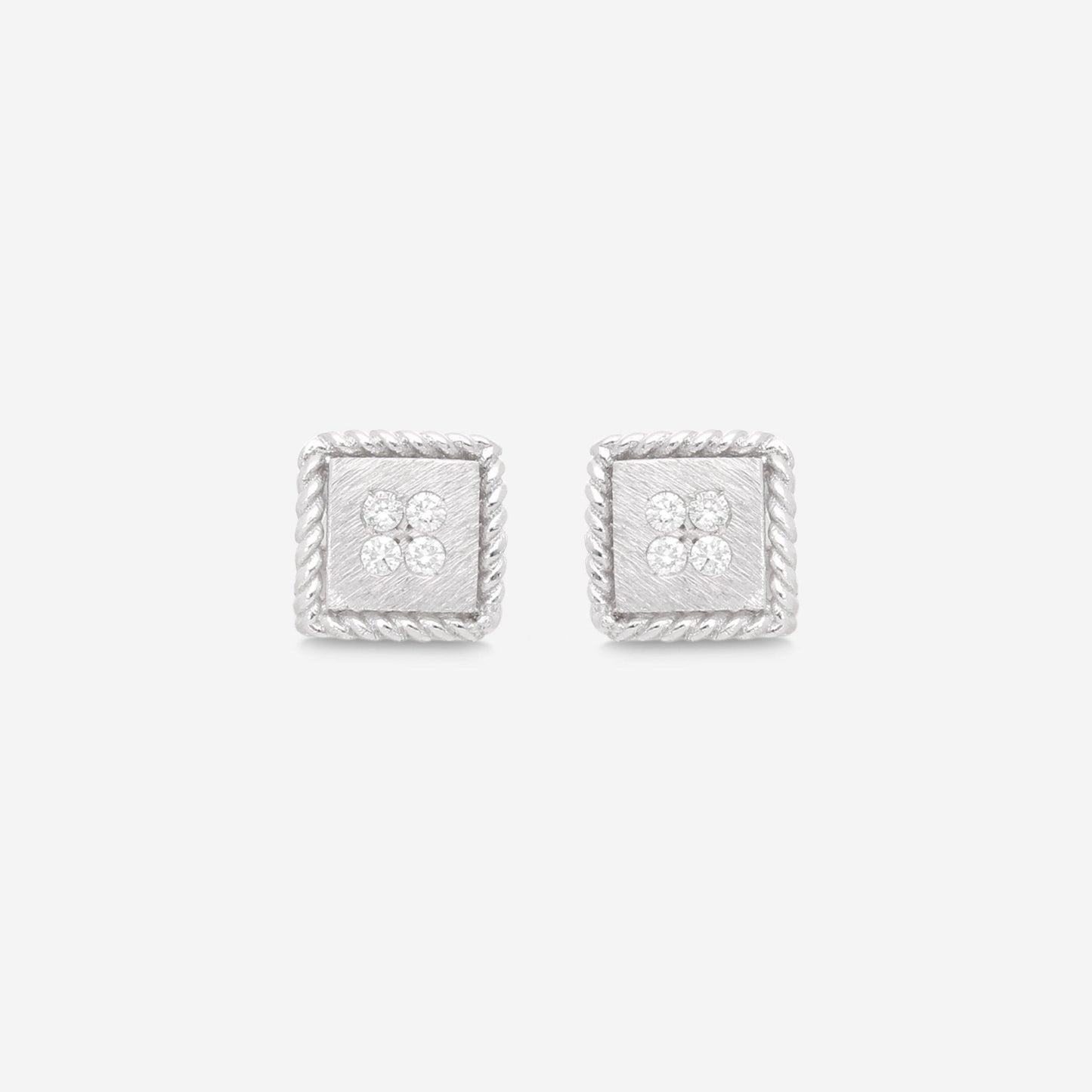 SIGNED PIECES GROUP Roberto Coin Palazzo Ducale 18K White Gold Diamond Stud Earrings 7772792AWERX