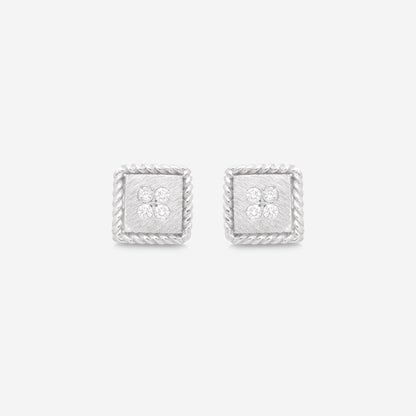 SIGNED PIECES GROUP Roberto Coin Palazzo Ducale 18K White Gold Diamond Stud Earrings 7772792AWERX