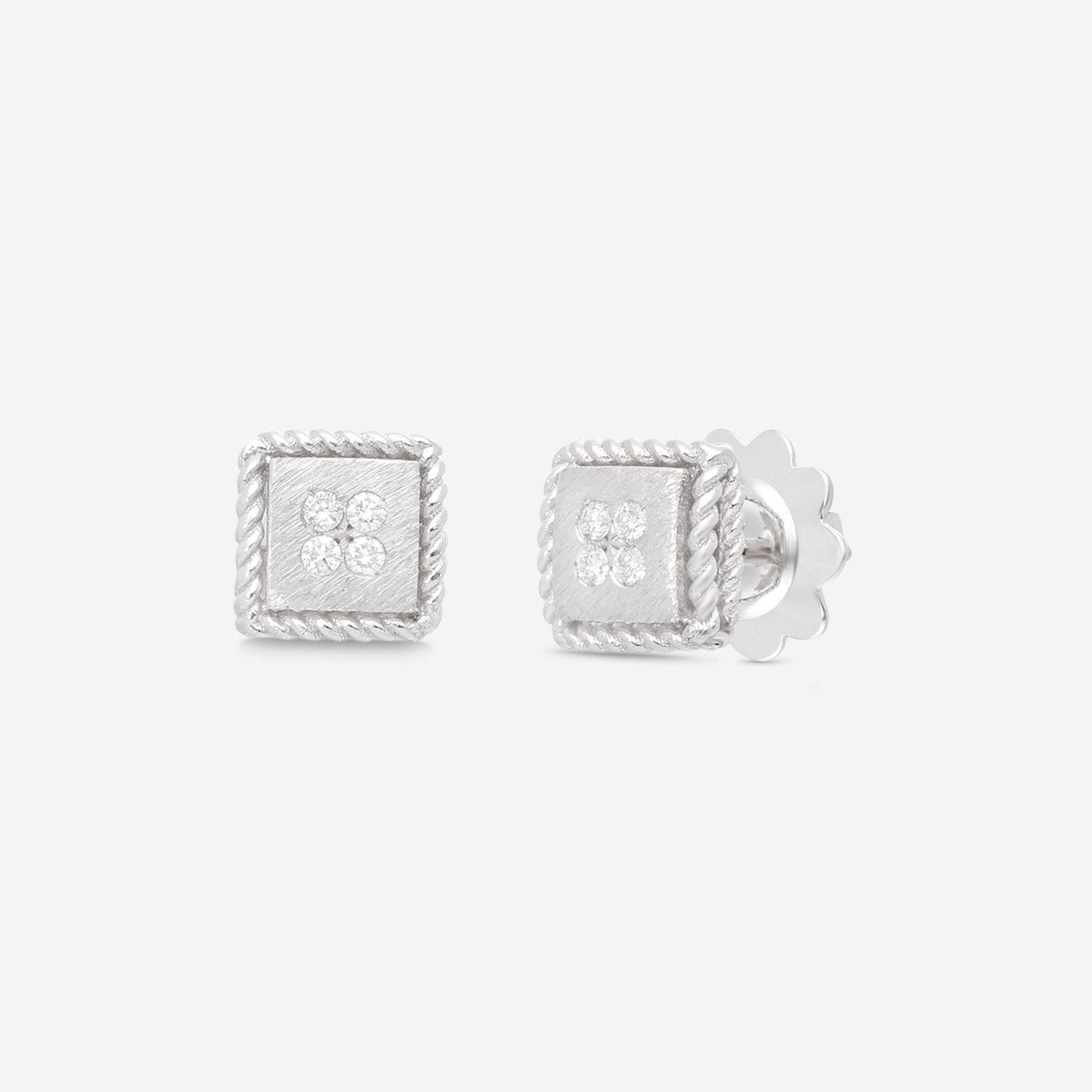 SIGNED PIECES GROUP Roberto Coin Palazzo Ducale 18K White Gold Diamond Stud Earrings 7772792AWERX