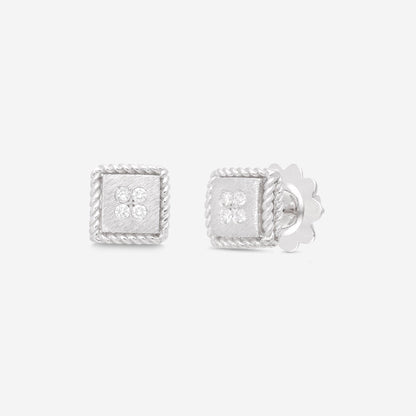 SIGNED PIECES GROUP Roberto Coin Palazzo Ducale 18K White Gold Diamond Stud Earrings 7772792AWERX