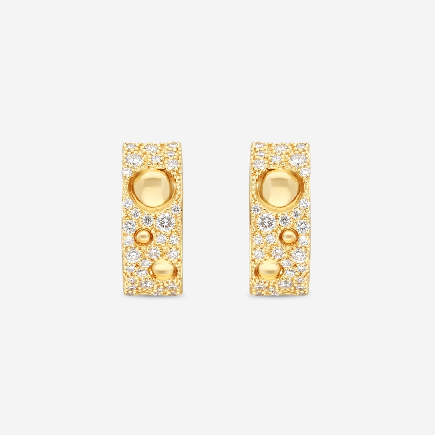 SIGNED PIECES GROUP Roberto Coin Pois Moi Luna 18K Yellow Gold Diamond Hoop Earrings 8882509AYERX