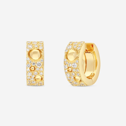 SIGNED PIECES GROUP Roberto Coin Pois Moi Luna 18K Yellow Gold Diamond Hoop Earrings 8882509AYERX