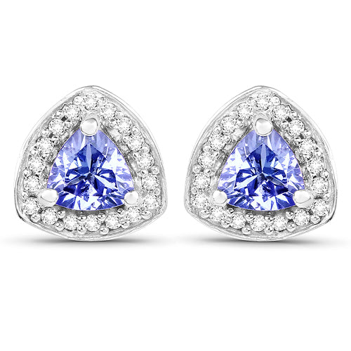 Sterling Silver Tanzanite & White Topaz Ring & Necklace Set