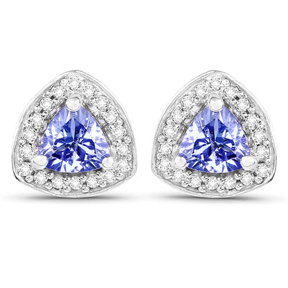 Sterling Silver Tanzanite & White Topaz Ring & Necklace Set