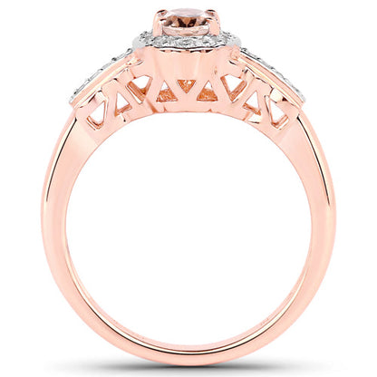Sterling Silver Morganite and White Topaz 3-Piece Jewelry Set