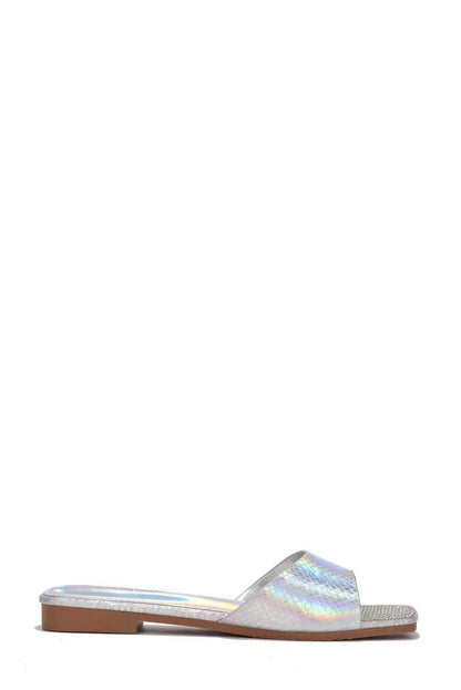 Seya Holo Metallic Snake Print Sandals by Cape Robbin