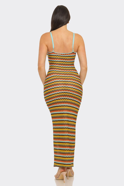 Sunset Riviera Crochet Cutout Maxi - Vacation Dress
