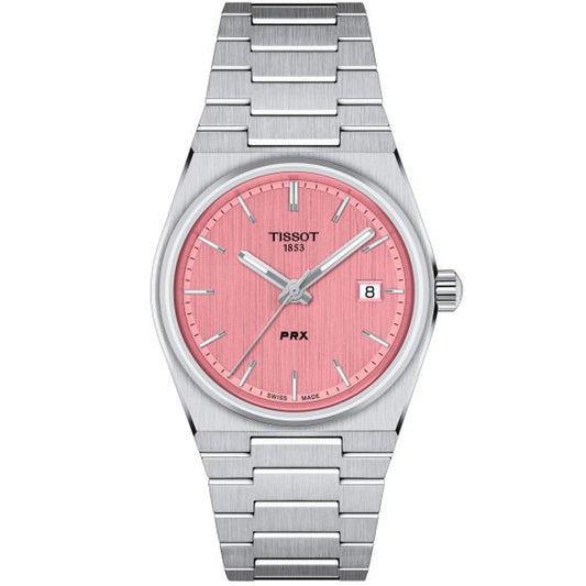 Stainless Steel Pink Dial Bracelet Watch
