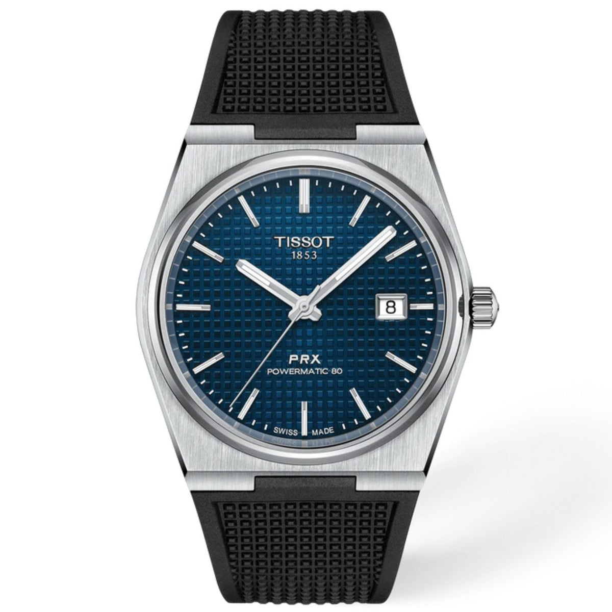 Tissot PRX Blue Rubber Strap Watch