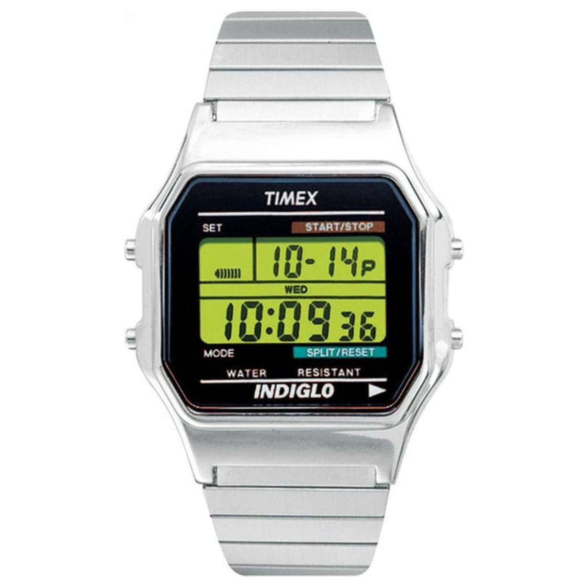 Timex Classic Digital Silver Stainless Steel Bracelet Watch