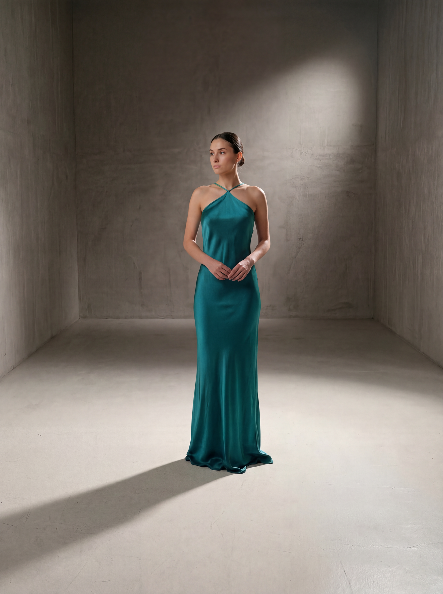 Silk Halter Neckline Gown