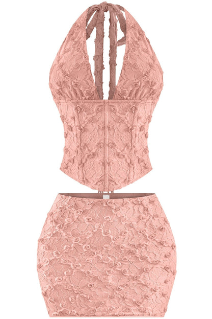 Valentina Luxury 3D Floral Lace Halter Top